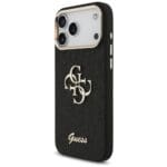 Guess Fixed Glitter Big 4G Metal Frame Black Kryt iPhone 17 Pro Max