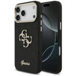 Guess Fixed Glitter Big 4G Metal Frame Black Kryt iPhone 17 Pro Max