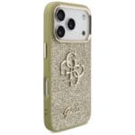 Guess Fixed Glitter Big 4G Metal Frame Gold Kryt iPhone 17 Pro