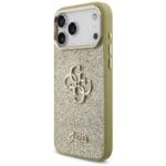 Guess Fixed Glitter Big 4G Metal Frame Gold Kryt iPhone 17 Pro Max