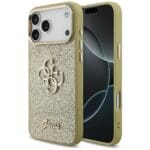 Guess Fixed Glitter Big 4G Metal Frame Gold Kryt iPhone 17 Pro Max