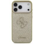 Guess Fixed Glitter Big 4G Metal Frame Gold Kryt iPhone 17 Pro Max
