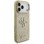 Guess Fixed Glitter Big 4G Metal Frame Gold Kryt iPhone 17 Pro Max