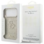 Guess Fixed Glitter Big 4G Metal Frame Gold Kryt iPhone 17 Pro Max