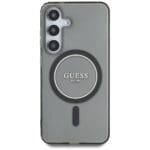 Guess Glitter Circle Classic Logo MagSafe Black Kryt Samsung Galaxy S25
