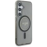 Guess Glitter Circle Classic Logo MagSafe Black Kryt Samsung Galaxy S25