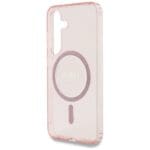 Guess Glitter Circle Classic Logo MagSafe Pink Kryt Samsung Galaxy S25