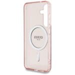 Guess Glitter Circle Classic Logo MagSafe Pink Kryt Samsung Galaxy S25