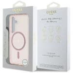 Guess Glitter Circle Classic Logo MagSafe Pink Kryt Samsung Galaxy S25