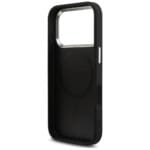 Guess Glitter Triangle Logo MagSafe Black Kryt iPhone 17 Pro
