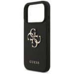 Guess Grained Big 4G & Classic Logo Black Kryt iPhone 17 Pro
