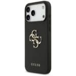 Guess Grained Big 4G & Classic Logo Black Kryt iPhone 17 Pro Max