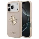 Guess Grained Big 4G & Classic Logo Pink Kryt iPhone 17 Pro