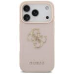 Guess Grained Big 4G & Classic Logo Pink Kryt iPhone 17 Pro