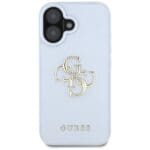 Guess Grained Big 4G Logo Small Classic Logo Blue Kryt iPhone 16