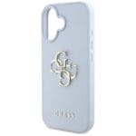 Guess Grained Big 4G Logo Small Classic Logo Blue Kryt iPhone 16