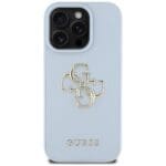 Guess Grained Big 4G Logo Small Classic Logo Blue Kryt iPhone 16 Pro