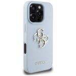 Guess Grained Big 4G Logo Small Classic Logo Blue Kryt iPhone 16 Pro
