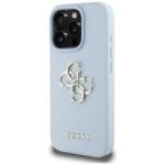 Guess Grained Big 4G Logo Small Classic Logo Blue Kryt iPhone 16 Pro Max