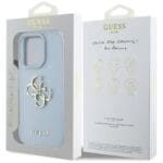 Guess Grained Big 4G Logo Small Classic Logo Blue Kryt iPhone 16 Pro Max