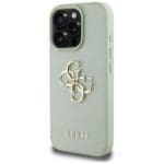 Guess Grained Big 4G Logo Small Classic Logo Green Kryt iPhone 16 Pro