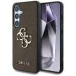 Guess Grained Big 4G Logo Small Classic Logo to Plus Brown Kryt Samsung Galaxy S25