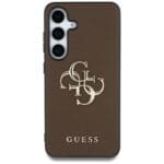 Guess Grained Big 4G Logo Small Classic Logo to Plus Brown Kryt Samsung Galaxy S25