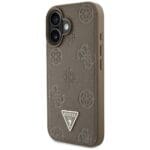Guess Grained Hot Stamp Peony Triangle Logo MagSafe Brown Kryt iPhone 16