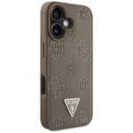 Guess Grained Hot Stamp Peony Triangle Logo MagSafe Brown Kryt iPhone 16