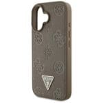 Guess Grained Hot Stamp Peony Triangle Logo MagSafe Brown Kryt iPhone 16