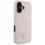 Guess Grained Hot Stamp Peony Triangle Logo MagSafe Pink Kryt iPhone 16