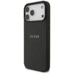 Guess Grained Ring MagSafe Black Kryt iPhone 17 Pro Max
