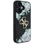 Guess Grained Roses Big 4G logo Black Kryt iPhone 16