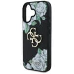 Guess Grained Roses Big 4G logo Black Kryt iPhone 16