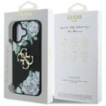 Guess Grained Roses Big 4G logo Black Kryt iPhone 16
