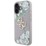 Guess Grained Roses Big 4G logo Purple Kryt iPhone 16
