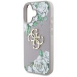 Guess Grained Roses Big 4G logo Purple Kryt iPhone 16