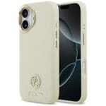 Guess Grained Strass Logo MagSafe Beige Kryt iPhone 17