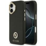 Guess Grained Strass Logo MagSafe Black Kryt iPhone 17