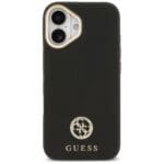 Guess Grained Strass Logo MagSafe Black Kryt iPhone 17