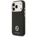 Guess Grained Strass Logo MagSafe Black Kryt iPhone 17 Pro