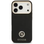 Guess Grained Strass Logo MagSafe Black Kryt iPhone 17 Pro