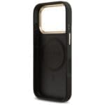 Guess Grained Strass Logo MagSafe Black Kryt iPhone 17 Pro