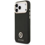 Guess Grained Strass Logo MagSafe Black Kryt iPhone 17 Pro Max