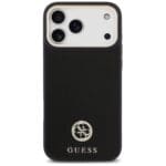 Guess Grained Strass Logo MagSafe Black Kryt iPhone 17 Pro Max