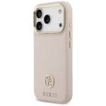 Guess Grained Strass Logo MagSafe Pink Kryt iPhone 17 Pro
