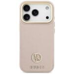 Guess Grained Strass Logo MagSafe Pink Kryt iPhone 17 Pro