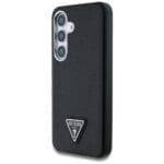 Guess Grained Triangle Logo MagSafe Black Kryt Samsung Galaxy S25