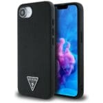 Guess Grained Triangle MagSafe Black Kryt iPhone 16e