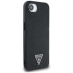 Guess Grained Triangle MagSafe Black Kryt iPhone 16e